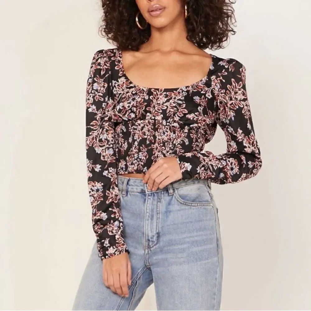 Free People Santiago Scoop Neck Printed Top